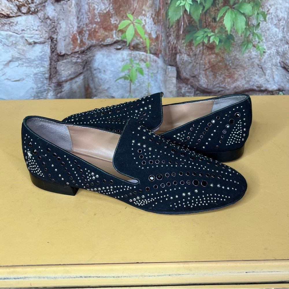 DONALD PLINER Black Textile Modern Downtown Walkable Studded Loafers, 8.5 - Picture 11 of 16